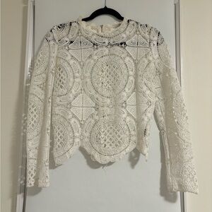 Honey White Lace Women's Top